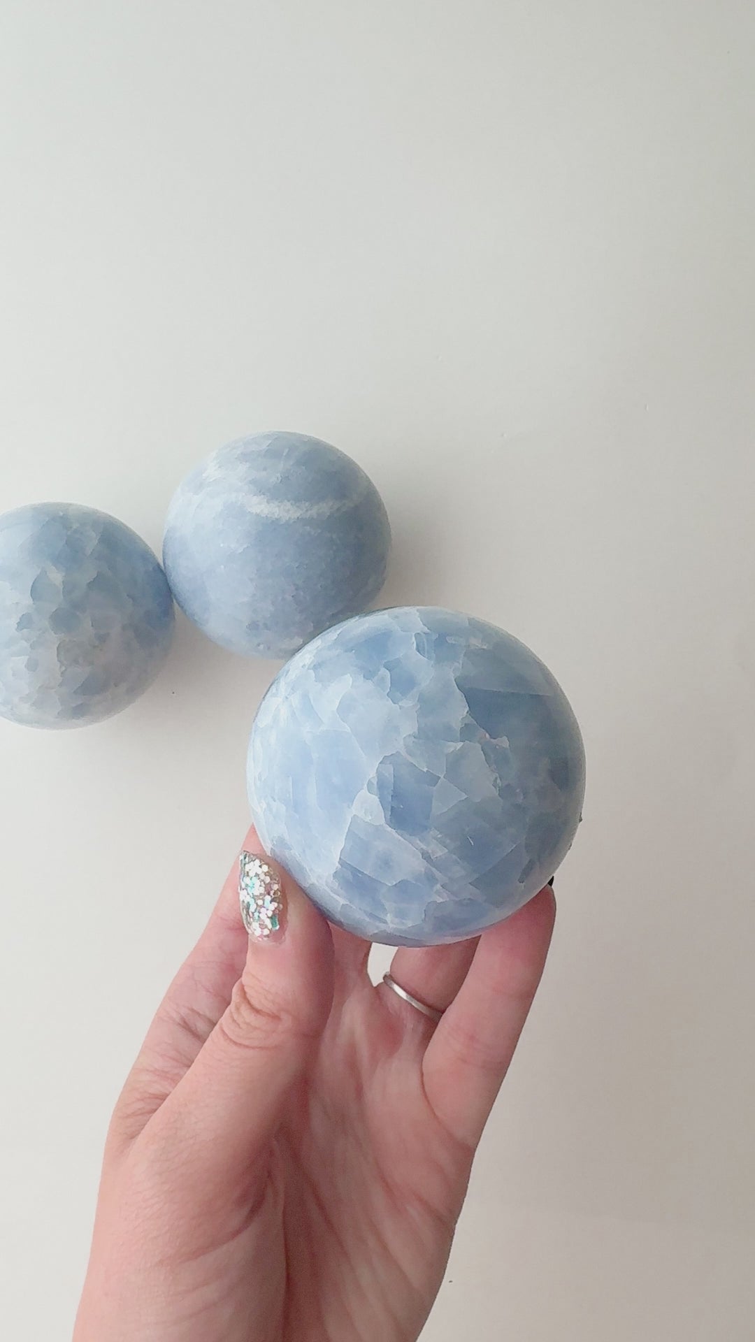 Blue Calcite Sphere // Calm + Communication