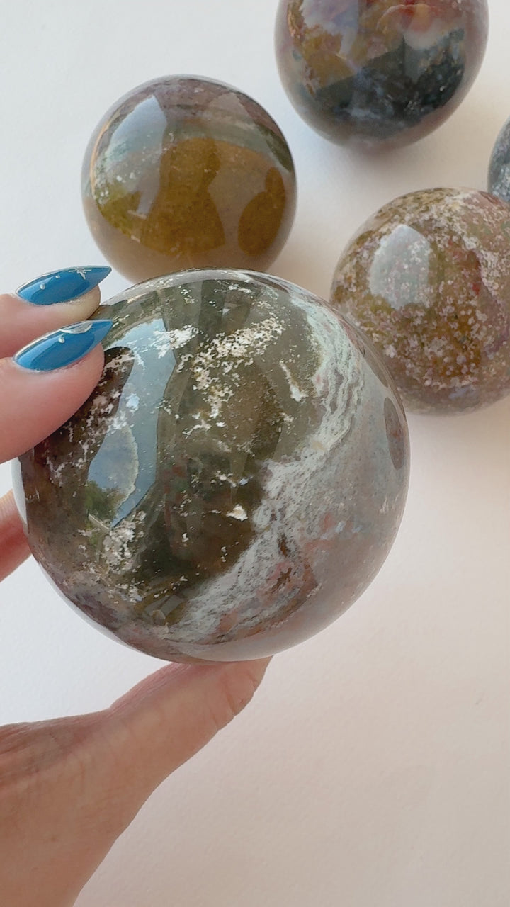 Ocean Jasper Sphere // Healing + Tranquility