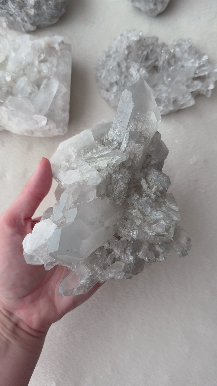 Gray Phantom Quartz Cluster // Transformation + Insight