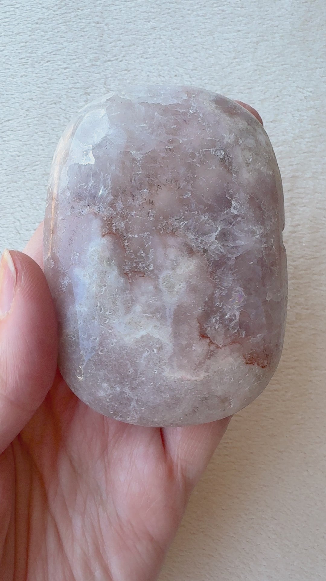 Pink Amethyst Palm Stone // Love + Compassion