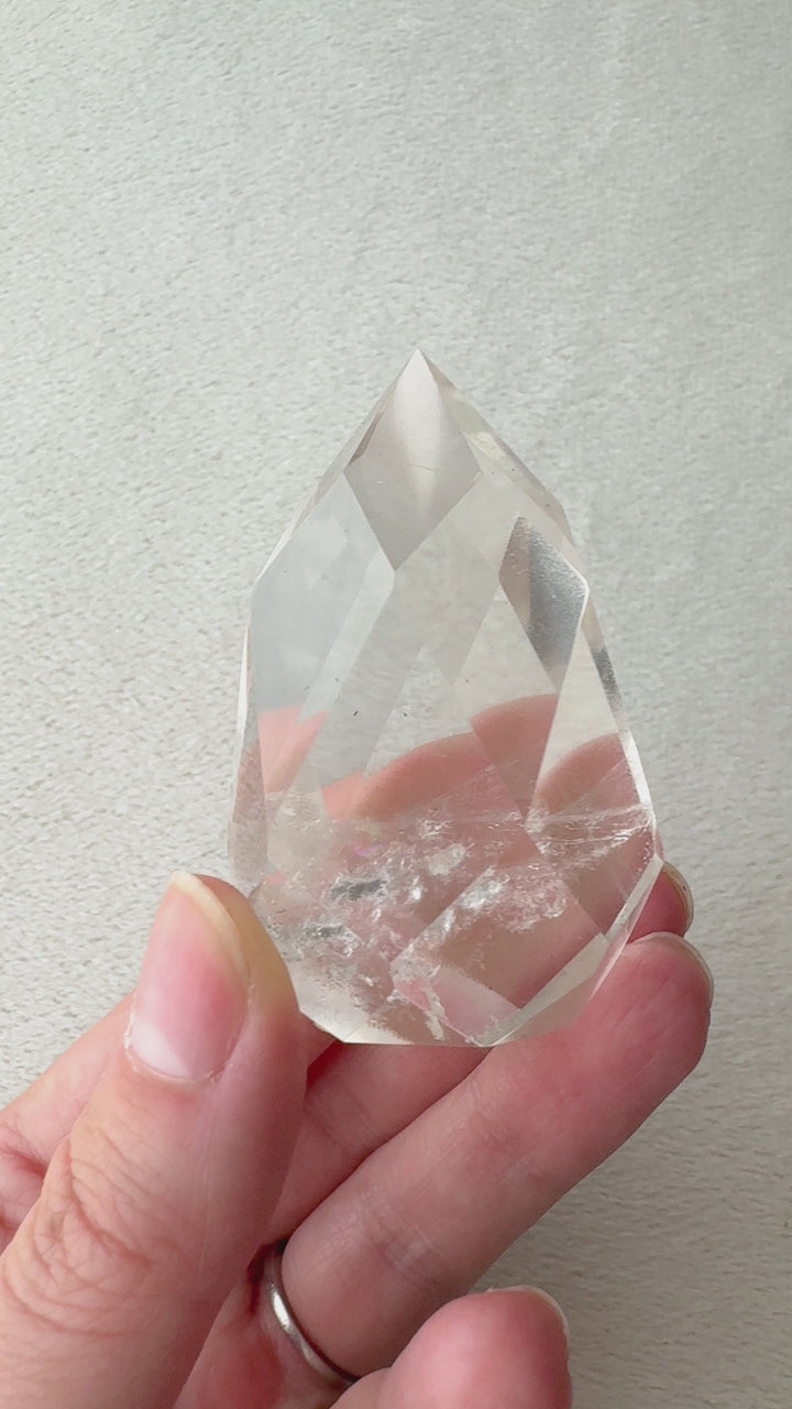 Clear Quartz Faceted Teardrop // Clarity + Amplification