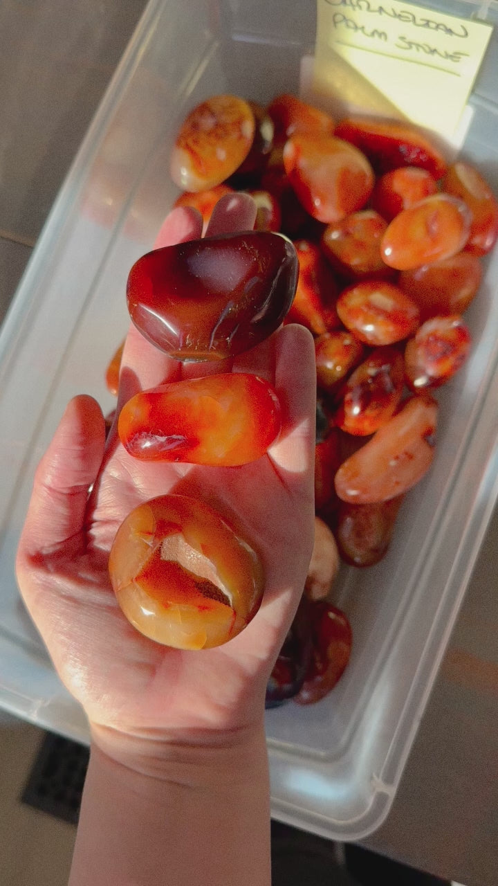 Carnelian Palm Stone // Creativity + Motivation