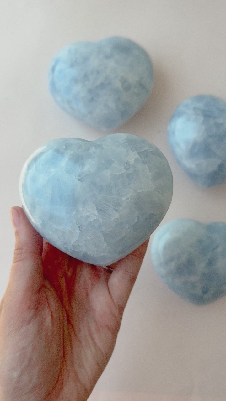 Blue Calcite Heart // Calm + Communication