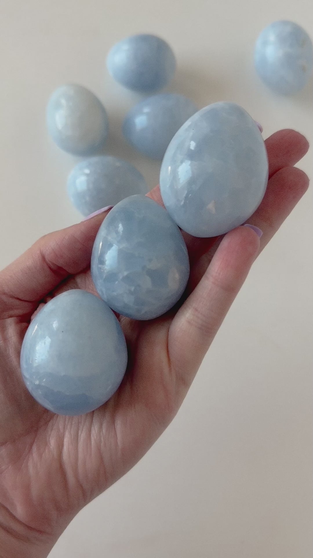 Blue Calcite Egg // Calm + Communication