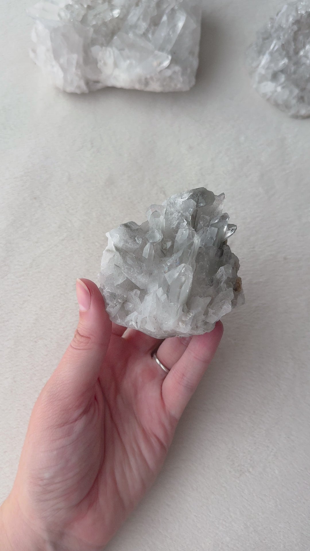 Gray Phantom Quartz Cluster // Transformation + Insight