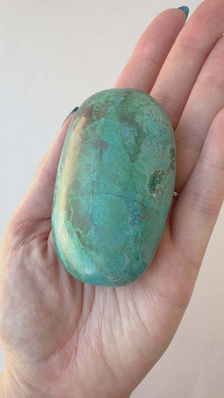 Chrysocolla Palm Stone // Tranquil + Communication + Love