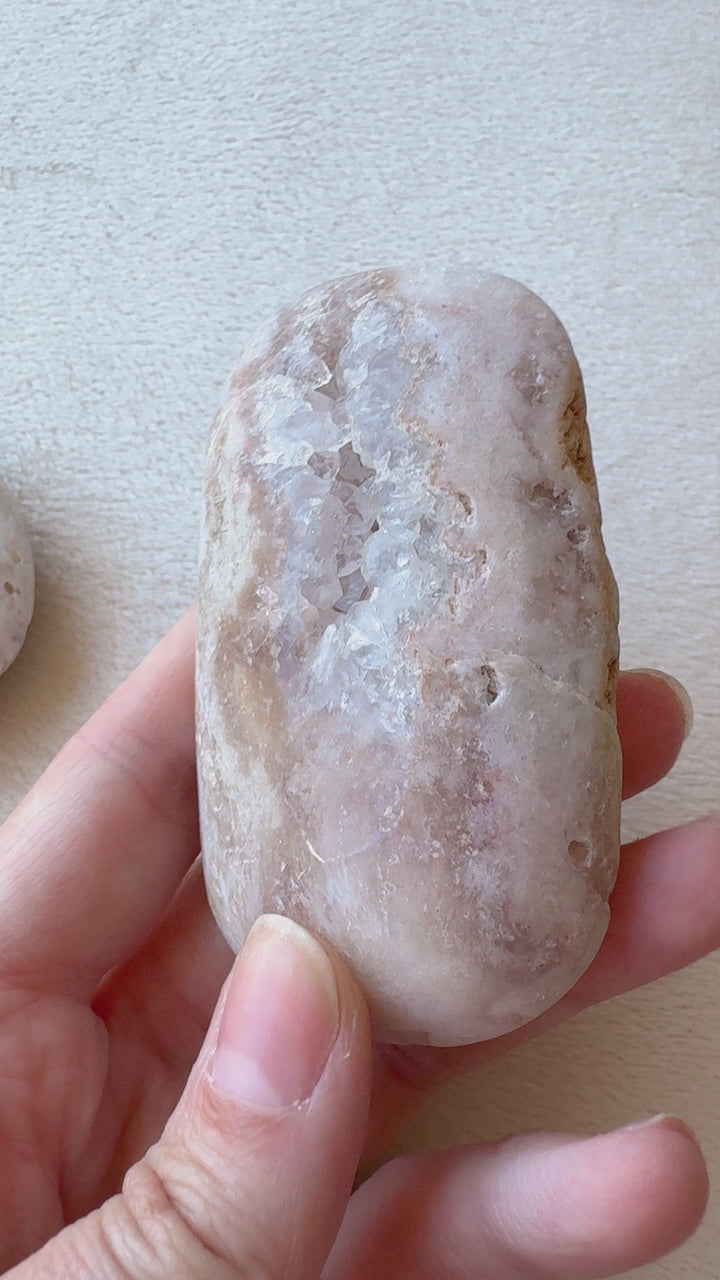 Pink Amethyst Palm Stone // Love + Compassion