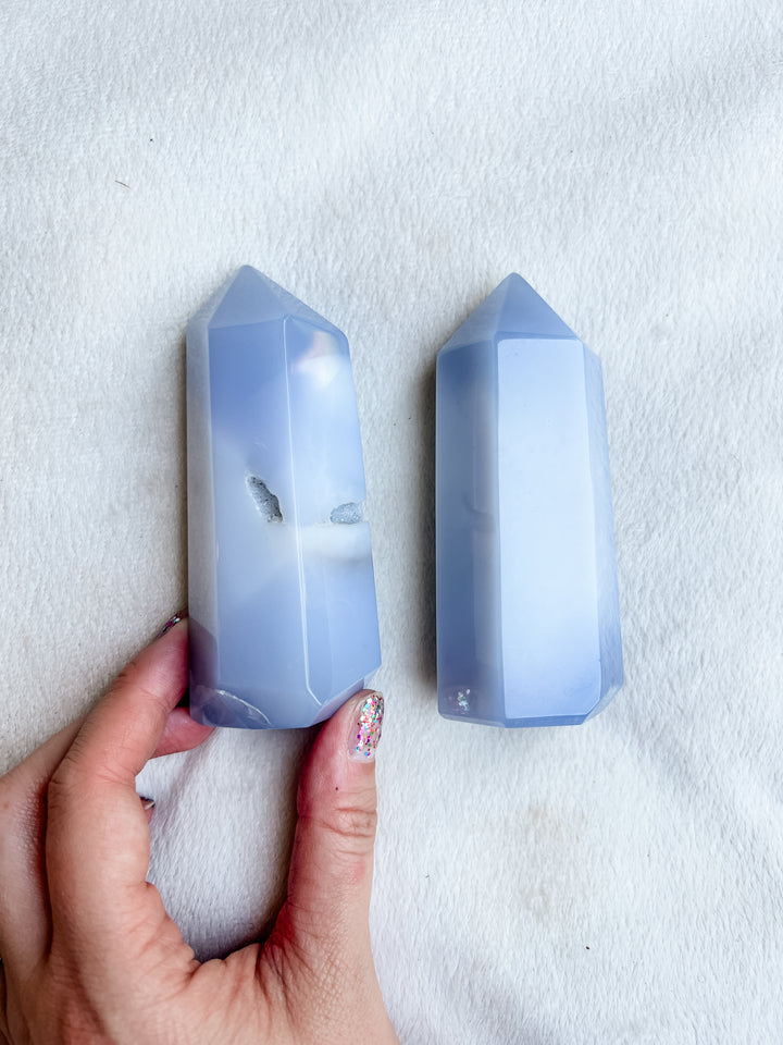Blue Chalcedony Tower // Self-Reflection + Open Your Heart
